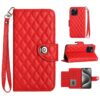 Rhombic Texture Flip Leather Phone Case with Lanyard, For iPhone 14 Pro Max, For iPhone SE 2022 / 2020 / 8 / 7, For iPhone 13 Pro Max, For iPhone 13 Pro, For iPhone 13, For iPhone 12 / 12 Pro, For iPhone 12 Pro Max, For iPhone 11 Pro Max