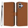 Skin Feel Solid Color Leather Phone Case with Lanyard, For iPhone 17, For iPhone Air