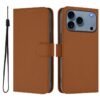 Skin Feel Solid Color Leather Phone Case with Lanyard, For iPhone 17 Pro Max, For iPhone 17 Pro