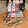 Solid Color Edge Transparency Rotation Holder MagSafe Phone Case with Wrist Strap, For iPhone 14 Pro / 13 Pro, For iPhone 14 Pro Max, For iPhone 13 Pro Max / 12 Pro Max, For iPhone 12 / 12 Pro