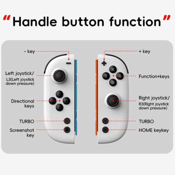 For Nintendo Switch JOY-05 Split Controllers TMR Hall Effect Joysticks, 6-Axis Motion & RGB Lighting