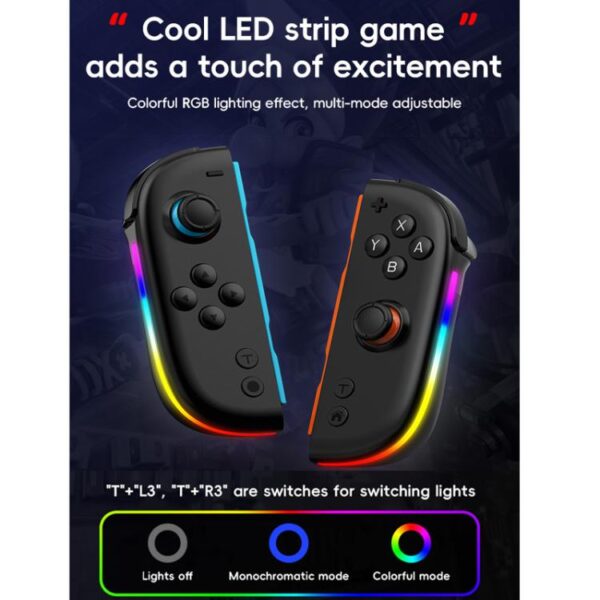 For Nintendo Switch JOY-05 Split Controllers TMR Hall Effect Joysticks, 6-Axis Motion & RGB Lighting