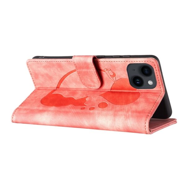 Pen Heart Cat Embossed Leather Phone Case, For3 iPhone 14 Plus, For iPhone 14, For iPhone 14 Pro, For iPhone 14 Pro Max, For iPhone 7 / 8 / SE 2022, For iPhone 13 Pro Max, For iPhone 13 Pro, For iPhone 13