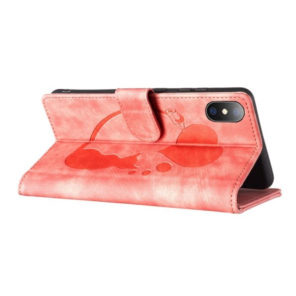 Pen Heart Cat Embossed Leather Phone Case, For iPhone X / XS, For iPhone XR, For iPhone XS Max, For iPhone 7 Plus / 8 Plus