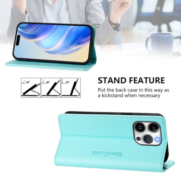 RC01 Dual-Folded Magnetic Suction RFID Leather Phone Case, For iPhone 13 Pro Max, For iPhone 13 Pro, For iPhone 13 mini, For iPhone 12 / 12 Pro, For iPhone 12 Pro Max, For iPhone 12 mini