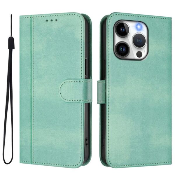 Line Splicing Buckle Retro Leather Phone Case, For iPhone 13 Pro Max, For iPhone 13 Pro, For iPhone 13 mini, For iPhone 12 / 12 Pro, For iPhone 12 Pro Max, For iPhone 12 mini