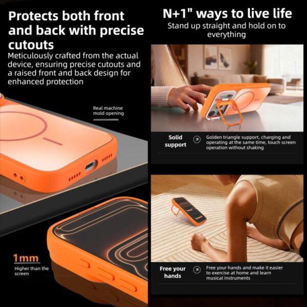 AG Frosted Lens Holder MagSafe Phone Case, For iPhone 15 Plus, For iPhone 15, For iPhone 14 Plus, For iPhone 14, For iPhone 14 Pro, For iPhone 14 Pro Max, For iPhone 13 Pro Max, For iPhone 13 Pro, For iPhone 13